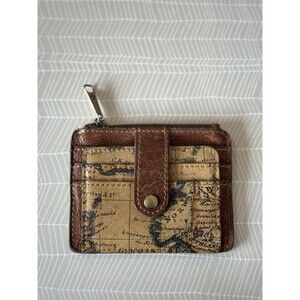 Patricia Nash European Map Print Leather Card Small Wallet